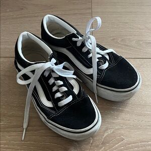 Boy's Vans Classic Old Skool Black and White Shoes